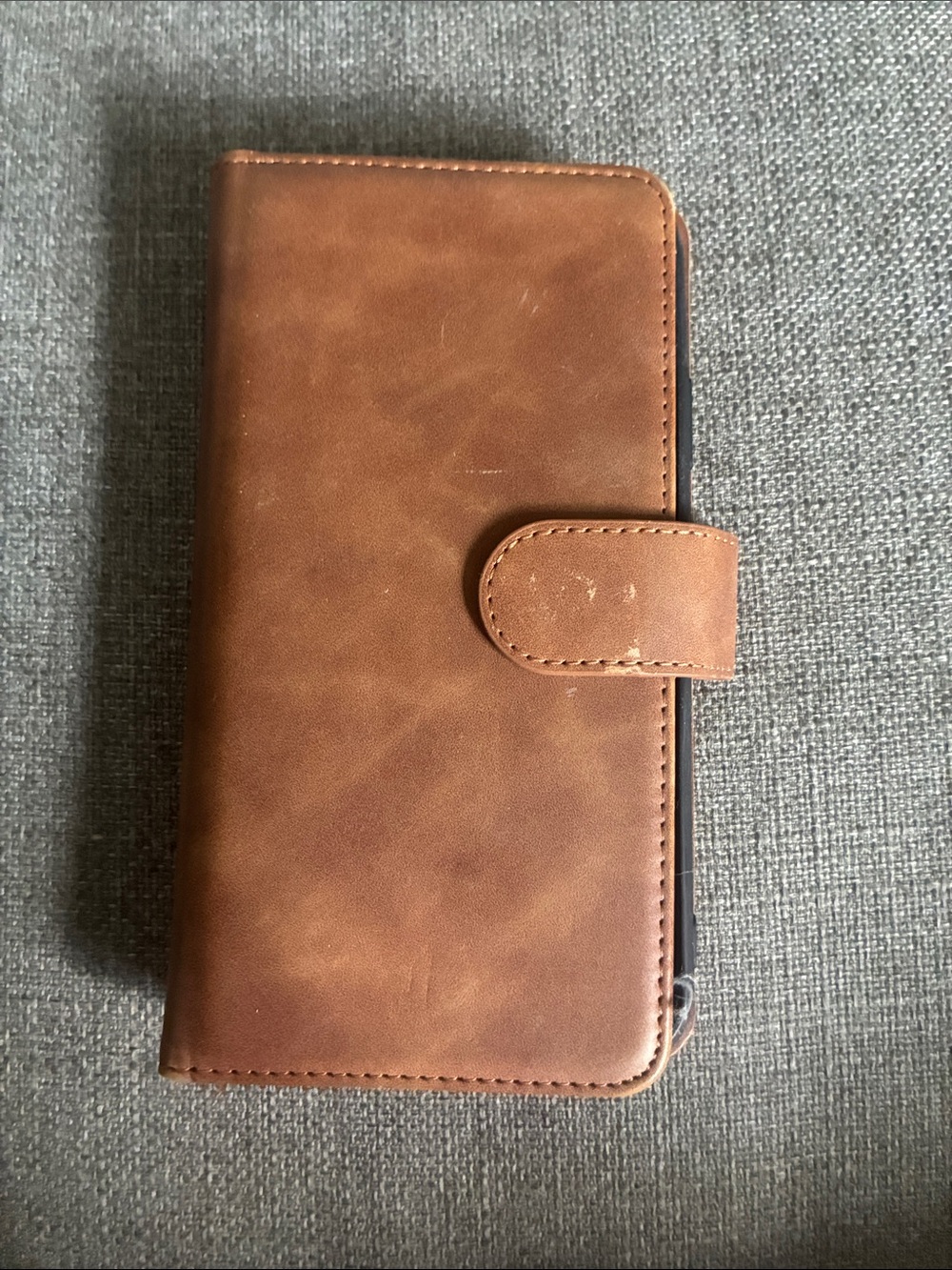 Brown Suede/Leather Wallet Phone Case for IPhone 13 Pro Max